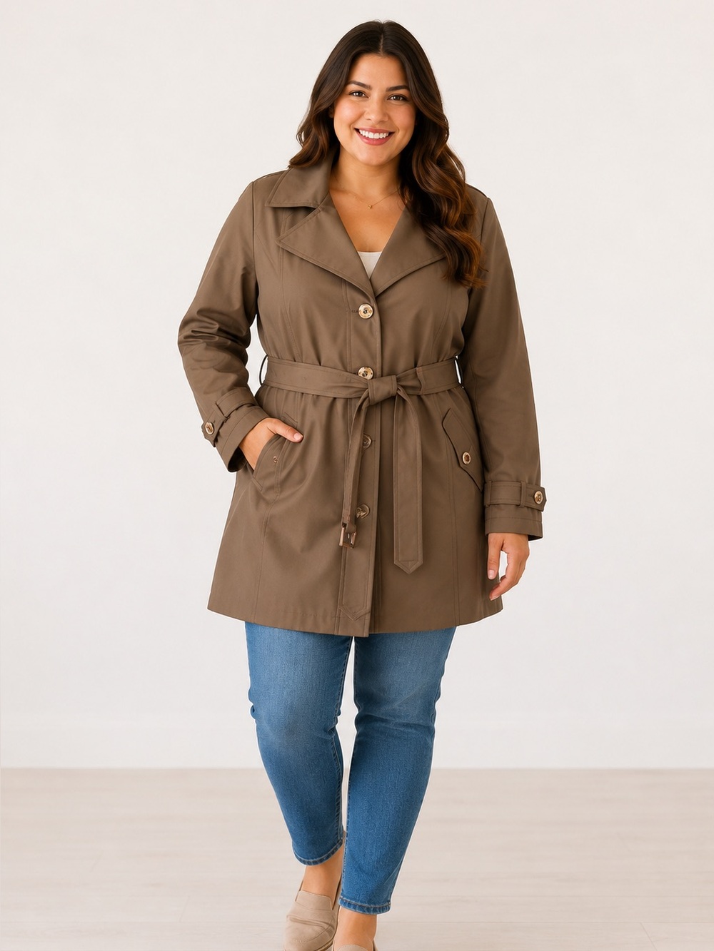 Calvin Klein Women's Rain Jacket with Removable Hood